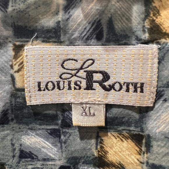 Blue Geometric Casual Button Down Shirt - Picture 4 of 5